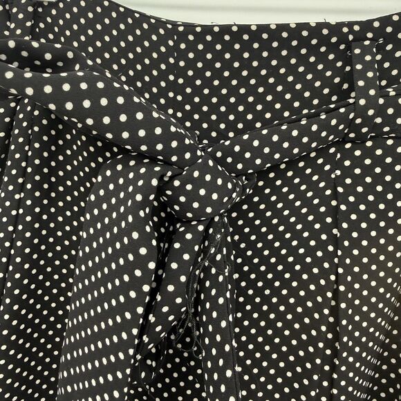 Zara Black & White Polka Dot Trouser Pants Belted Size Small - Picture 6 of 13